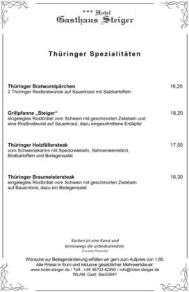 Thüringer Spezialitäten